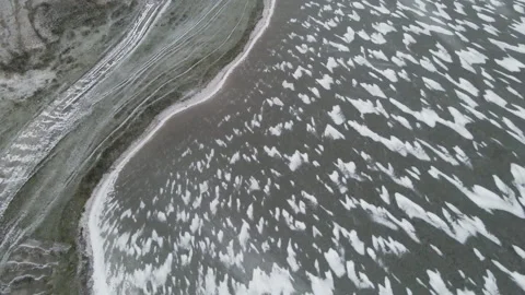 Ice lake view from drone Video stock 147945476