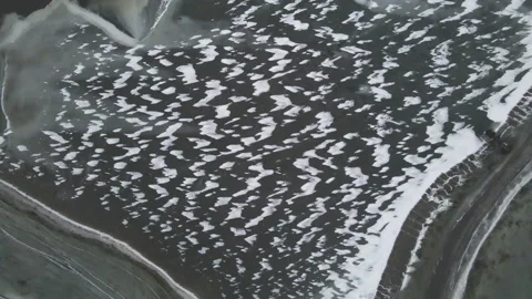 Ice lake view from drone. Video stock 147945483