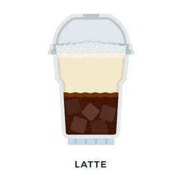 Ice Latte coffee vector flat isolated Stock Illustration