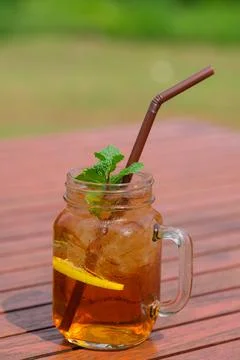 Ice lemon tree on the  table Stock Photos