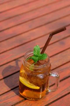 Ice lemon tree on the  table Stock Photos