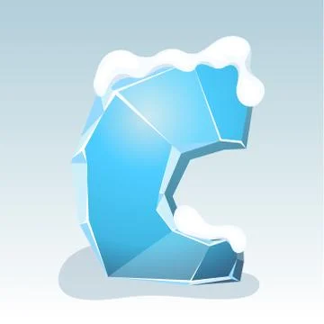 Ice letter C Stock Illustration