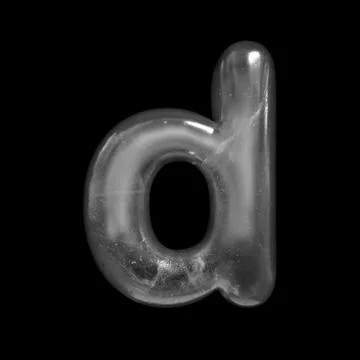 Ice letter D - Lowercase 3d Winter font - Suitable for Nature, Winter or Chri Illustrazione stock