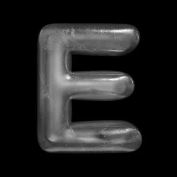 Ice letter E - Capital 3d Winter font - suitable for Nature, Winter or Christ Stock Illustration