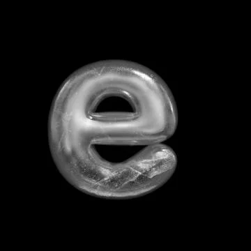 Ice letter E - Lower-case 3d Winter font - Suitable for Nature, Winter or Chr Stock Illustration