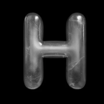 Ice letter H - Upper-case 3d Winter font - suitable for Nature, Winter or Chr Stock Illustration