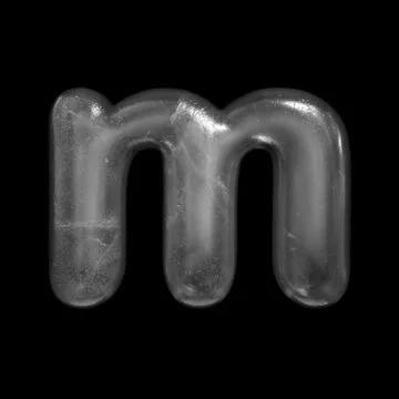 Ice letter M - Lowercase 3d Winter font - Suitable for Nature, Winter or Chri Stock Illustration