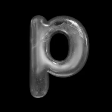 Ice letter P - Lowercase 3d Winter font - Suitable for Nature, Winter or Chri Stock-Illustration