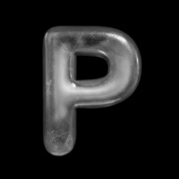 Ice letter P - Upper-case 3d Winter font - suitable for Nature, Winter or Chr Stock Illustration