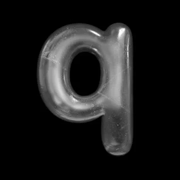 Ice letter Q - Lower-case 3d Winter font - Suitable for Nature, Winter or Chr Stock Illustration