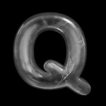 Ice letter Q - Upper-case 3d Winter font - suitable for Nature, Winter or Chr Stock Illustration