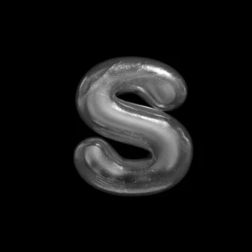 Ice letter S - Lowercase 3d Winter font - Suitable for Nature, Winter or Chri Stock Illustration