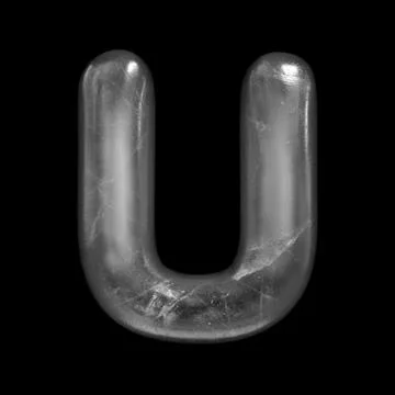 Ice letter U - Capital 3d Winter font - suitable for Nature, Winter or Christ Stock Illustration