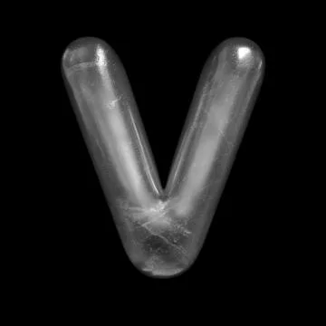 Ice letter V - Upper-case 3d Winter font - suitable for Nature, Winter or Chr Stock Illustration