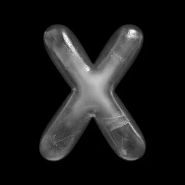 Ice letter X - Upper-case 3d Winter font - suitable for Nature, Winter or Chr Stock Illustration