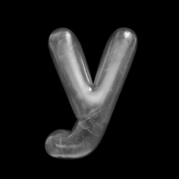 Ice letter Y - Small 3d Winter font - Suitable for Nature, Winter or Christma Stock Illustration
