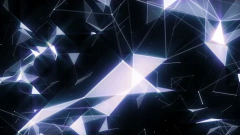 Ice light. Flickering of particles. Flickering triangles. Dolly zoom. Frame of Stock Footage 95998258