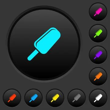 Ice lolly dark push buttons with color icons Stock Illustration
