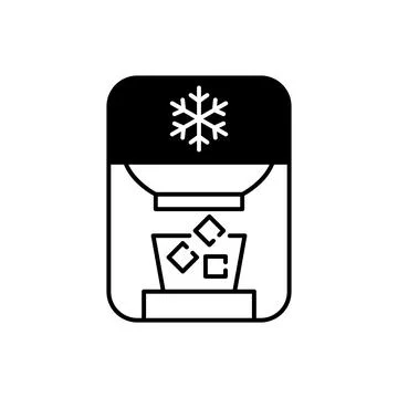 Ice maker black linear icon 스톡 일러스트
