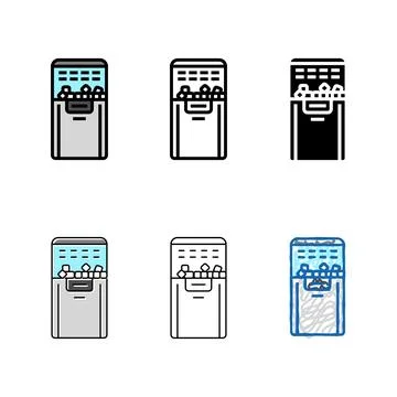 Ice maker color set icon vector Stock Illustration