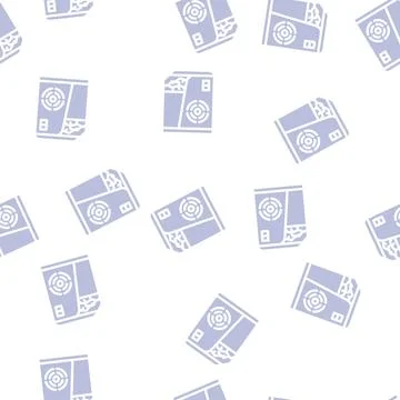 Ice maker glyph vector seamless pattern 스톡 일러스트