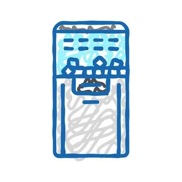 Ice maker icon doodle illustration Stock Illustration