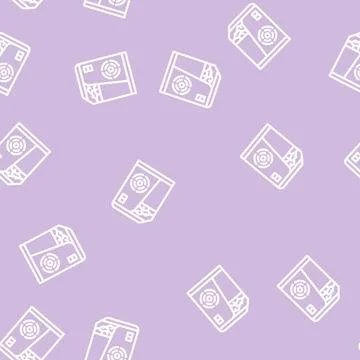 Ice maker line vector seamless pattern Illustrazione stock