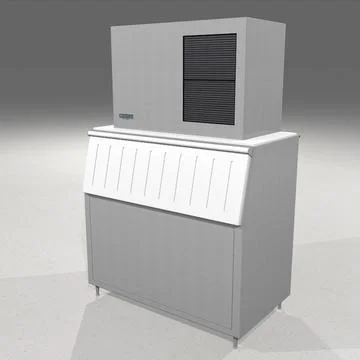Ice Maker Machine with Opening Door 3D Model