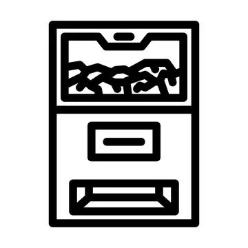 Ice maker restaurant equipment line icon vector illustration Stock Illustration