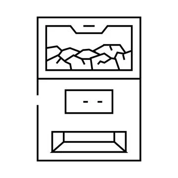 Ice maker restaurant equipment line icon vector illustration Stock Illustration