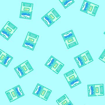Ice maker restaurant equipment vector seamless pattern Stock Illustration