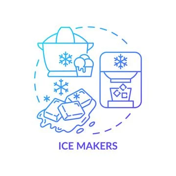 Ice makers blue gradient concept icon Illustrazione stock