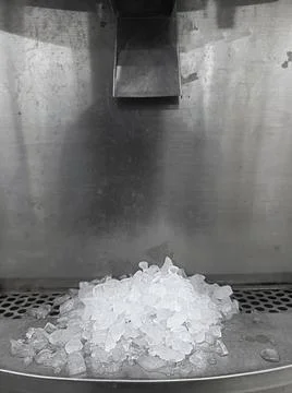 An ice making machine which placed in modern restaurant Stock Photos