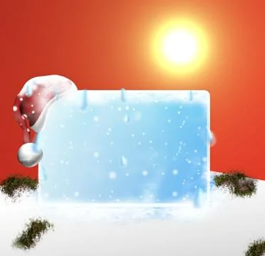 Ice melt blank board 3d design Stock Illustration