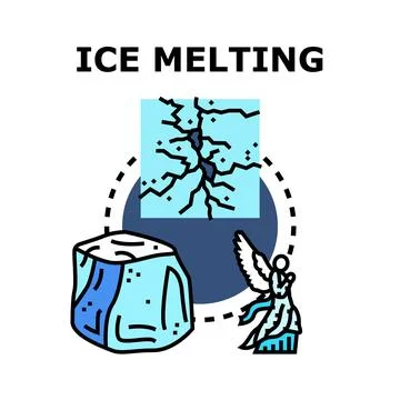Ice melting climate change global warming concept Stock Illustration