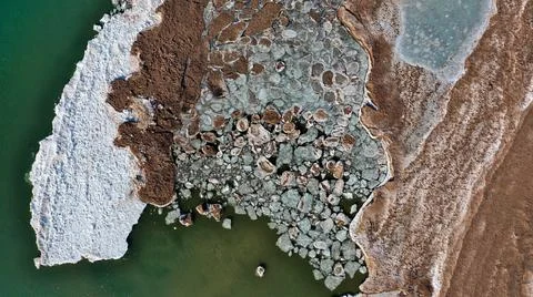 Ice Melting on a Great Lake in Springtime Stock Photos