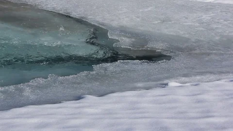 Ice melting of on the river in the early spring Stock Footage 73010905