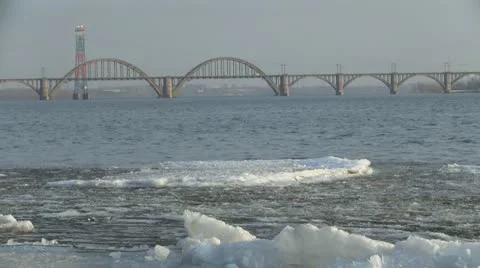 Ice melting in river Stock Footage 10856411