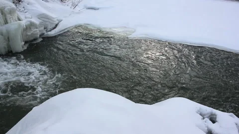 Ice melting on the river in the spring Stock Footage 88395161