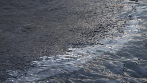 Ice melting on the river in the spring in twilight Stock Footage 73659813