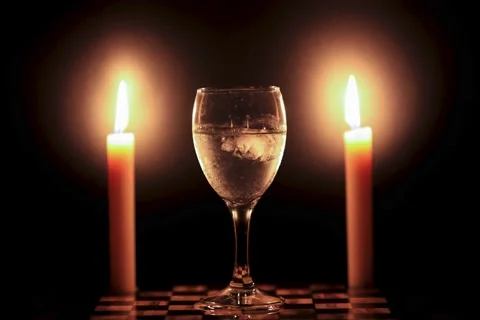 Ice melting time lapse and two candles Stock Footage 200446722