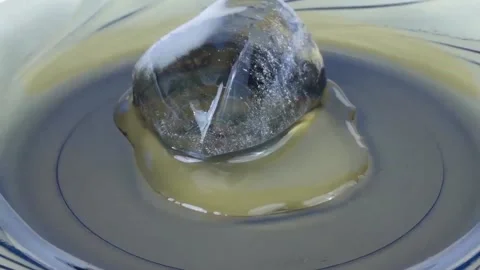 The ice is melting. Timelapse. Video stock 87413604