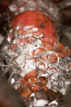Ice on a metal surface Stock Photos
