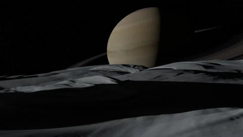 Ice Moon of Saturn Stock Footage 138732969