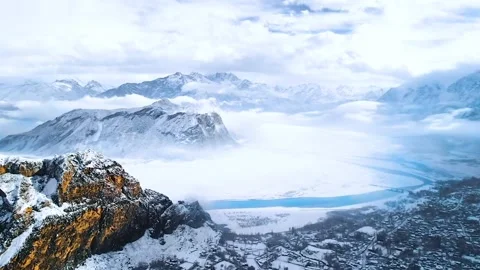 Ice mountain and cloud nature Stock Footage 273210554