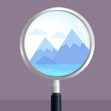 Ice mountain magnify Illustrazione stock