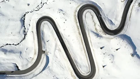 Ice mountain pathway drone shot view. Stock Footage 268898379