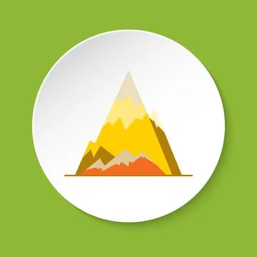 Ice mountain peak icon in flat style Stock Illustration