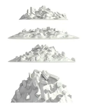Ice mountain set , isolated Stock Illustration
