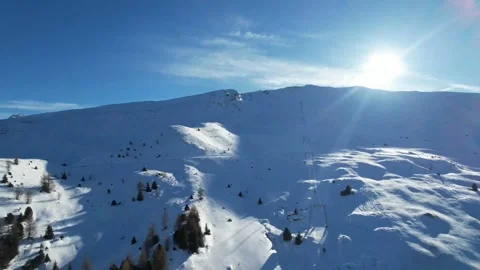 Ice mountain sunlight reflection drone shot view Video stock 268897949